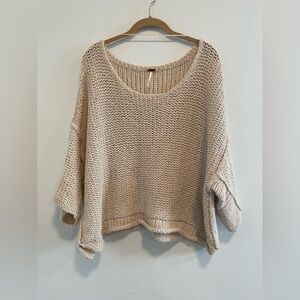 Free People Cream Knit Sweater